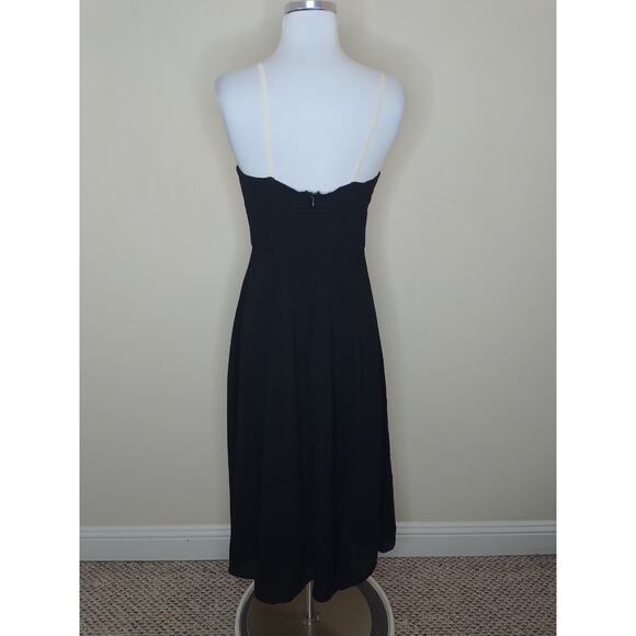 Reformation Abrielle Dress in Black Size 8 Women's Side Slit Midi Slip - Picture 11 of 15